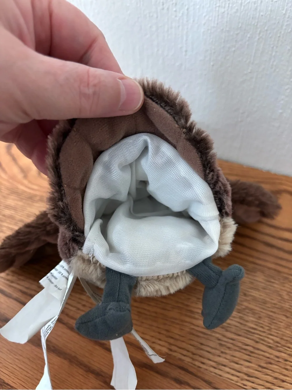 IKEA Vandring Uggla Plush Brown Owl Hand Puppet 10